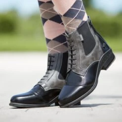 Horze Women's Kilkenny Two-Toned Paddock Boots - Black/Grey -Best Equestrian Supplies 586643 800 800