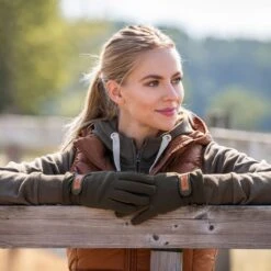 Horze Maya Winter Gloves - Dark Olive -Best Equestrian Supplies 590892 800 800