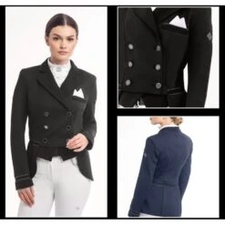 Fair Play Women's Elizabeth Comfimesh Short Tail Coat - Navy -Best Equestrian Supplies 592801 800 800