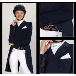 Fair Play Women's Dorothee Rose Gold Shadbelly Coat - Black -Best Equestrian Supplies 593902 800 800