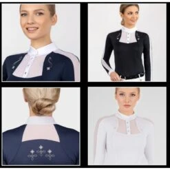 Fair Play Women's Lorella Long Sleeve Competition Shirt - Black/White 9 Fair Play Women's Lorella Long Sleeve Competition Shirt - Black/White -Best Equestrian Supplies 594510 800 800