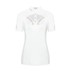 Fair Play Women's Cathrine Rose Gold Short Sleeve Competition Shirt - White