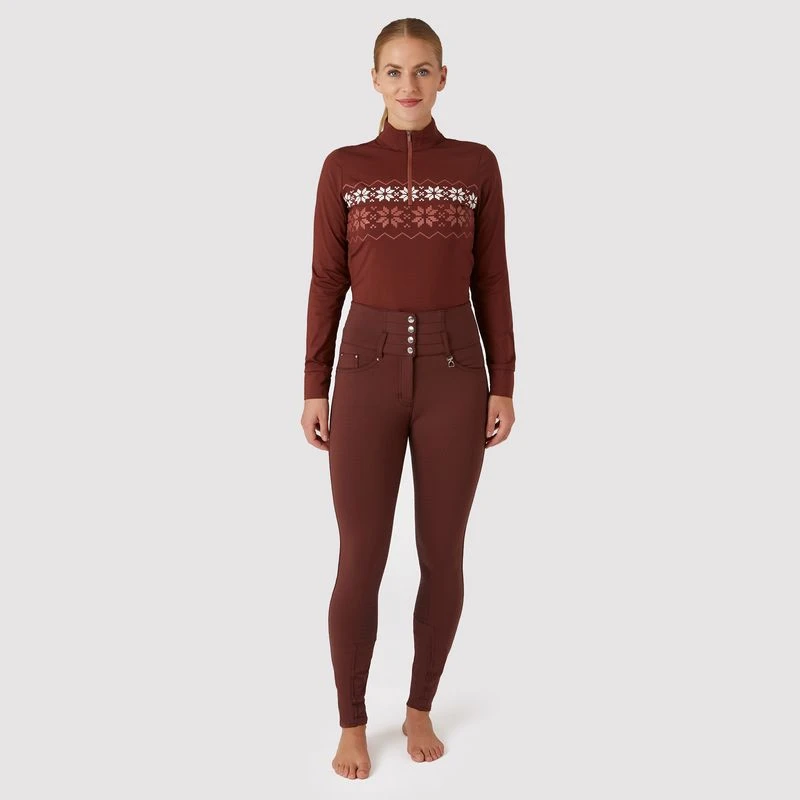 Horze Women's Tara Full Seat Thermo Breeches - Rum Raisin Brown 5 Horze Women's Tara Full Seat Thermo Breeches - Rum Raisin Brown - Image 3