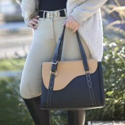 Oughton Paddock Lux Shoulder Bag - Classic Black/Tan -Best Equestrian Supplies 603908 800 800