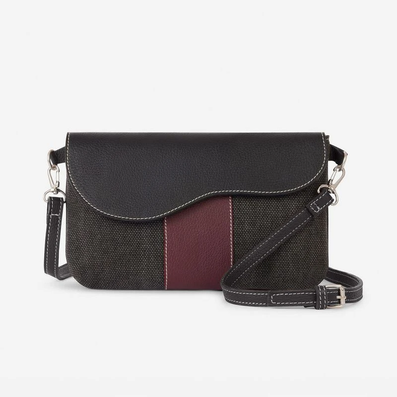 Oughton Vintage Canvas Paddock Crossbody - Graphite/Bordeaux 3 Oughton Vintage Canvas Paddock Crossbody - Graphite/Bordeaux