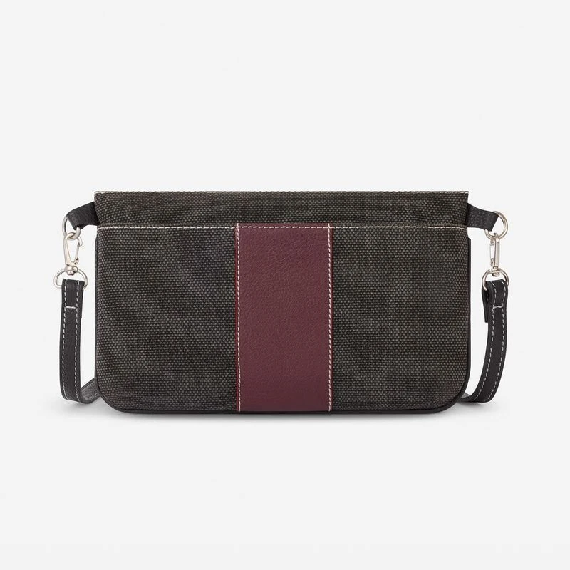 Oughton Vintage Canvas Paddock Crossbody - Graphite/Bordeaux 7 Oughton Vintage Canvas Paddock Crossbody - Graphite/Bordeaux - Image 5