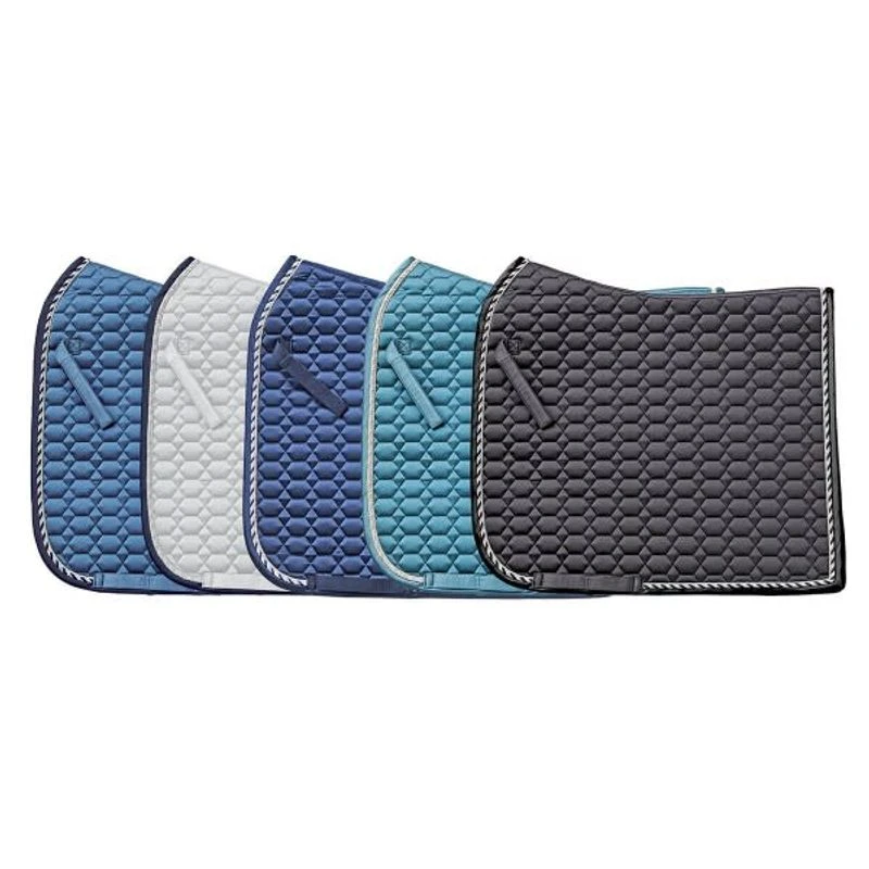 Ovation Elegance Satin Dressage Saddle Pad - Lt Grey/Navy 4 Ovation Elegance Satin Dressage Saddle Pad - Lt Grey/Navy - Image 2