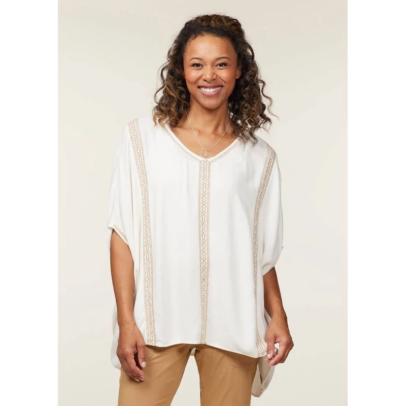 EQL Women's Embroidered EQ Stripe Top - Soft White 4 EQL Women's Embroidered EQ Stripe Top - Soft White - Image 2