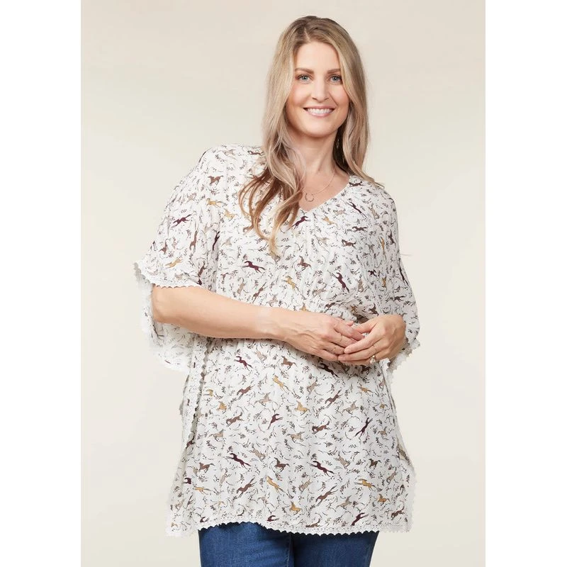 EQL Women's Daydream Gauze Tunic - Soft White Spring Fever 3 EQL Women's Daydream Gauze Tunic - Soft White Spring Fever