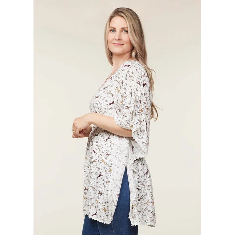 EQL Women's Daydream Gauze Tunic - Soft White Spring Fever 4 EQL Women's Daydream Gauze Tunic - Soft White Spring Fever - Image 2