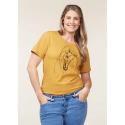 EQL Women's Graceful Horse T-Shirt - Dijon -Best Equestrian Supplies 645220 800 800