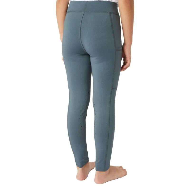 Horze Kids' Valeria Knee Patch Tights - Goblin Blue 5 Horze Kids' Valeria Knee Patch Tights - Goblin Blue - Image 3