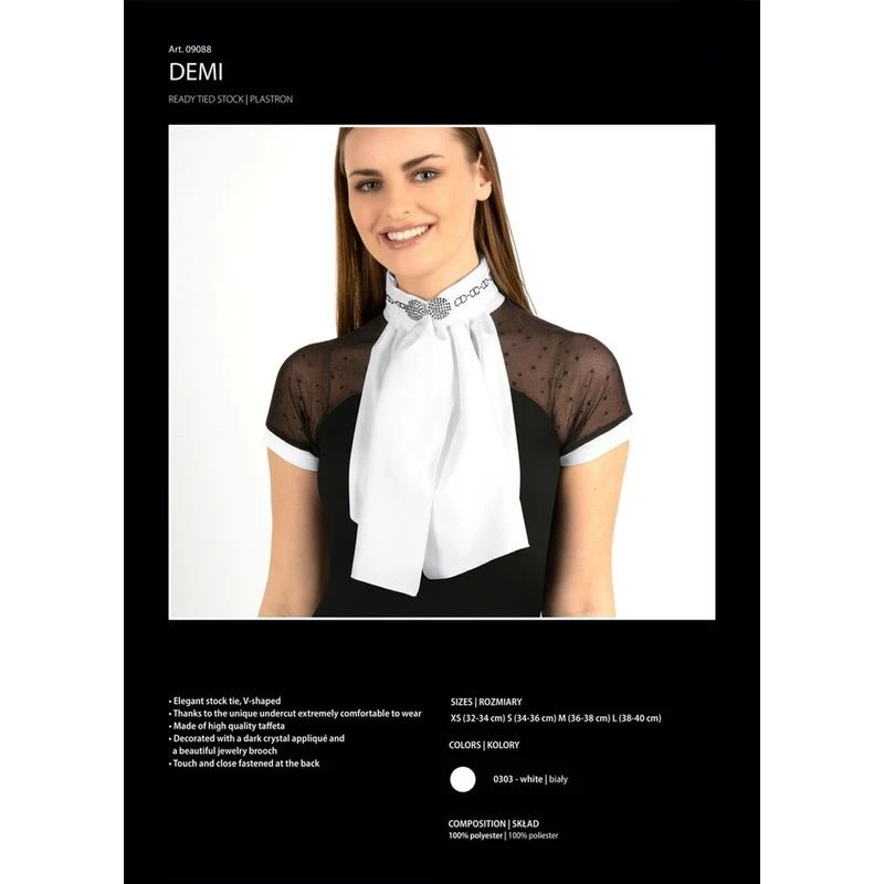 Fair Play Demi Fleur Ready Tied Stock Tie - White 4 Fair Play Demi Fleur Ready Tied Stock Tie - White - Image 2