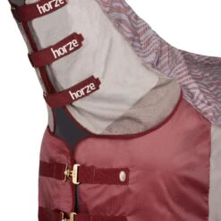 Horze Kenya Hybrid Turnout W/Mesh And Detachable Neck - Rhubarb Dark Red -Best Equestrian Supplies 660167 800 800