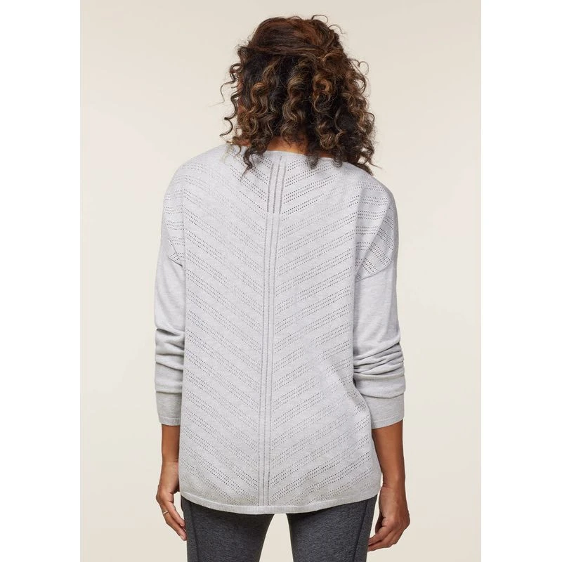 EQL Women's Chevron Pointelle Sweater - Heather Grey 5 EQL Women's Chevron Pointelle Sweater - Heather Grey - Image 3