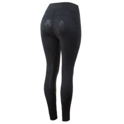 Horze Women's High Waist Full Seat Tights W/Phone Pocket - Black
