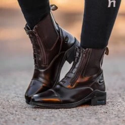 Horze Women's Kingston Paddock Boot W/Two Zip Front - Dark Brown -Best Equestrian Supplies 670260 800 800