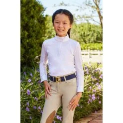 RJ Classics Kids' Maddie Jr 37.5 Show Shirt - White/Blue Paisley Floral -Best Equestrian Supplies 673130 800 800
