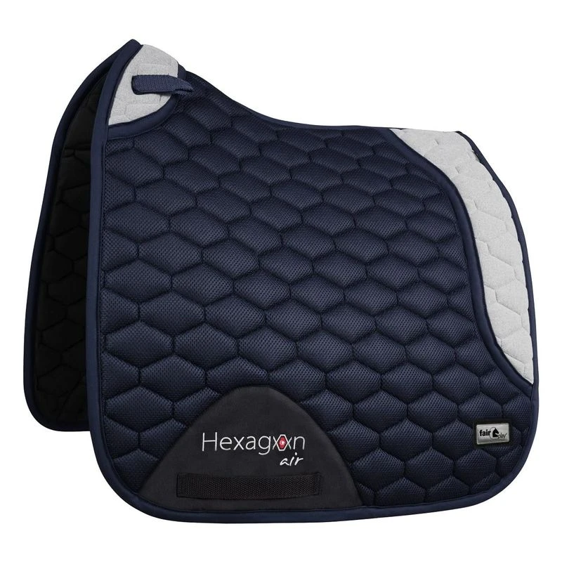 Fair Play Hexagon Air Mesh Dressage Saddle Pad - Navy/Grey 3 Fair Play Hexagon Air Mesh Dressage Saddle Pad - Navy/Grey