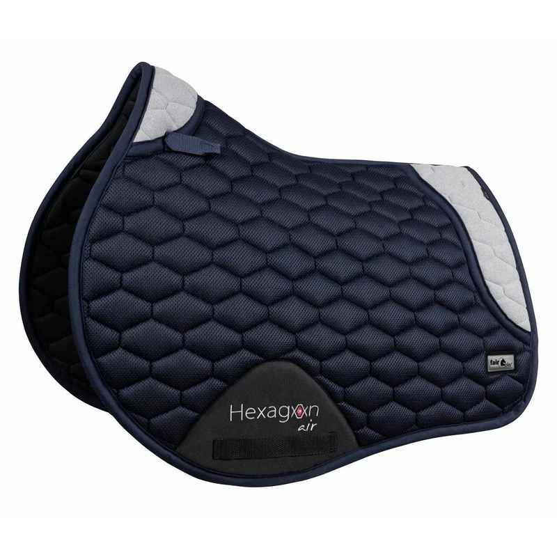 Fair Play Hexagon Air Mesh Jump Saddle Pad - Navy/Grey 3 Fair Play Hexagon Air Mesh Jump Saddle Pad - Navy/Grey