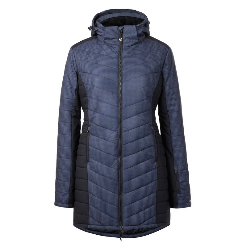 Kerrits Women's Horsey Houndstooth Insulated Parka - Ink Houndstooth/Black 3 Kerrits Women's Horsey Houndstooth Insulated Parka - Ink Houndstooth/Black