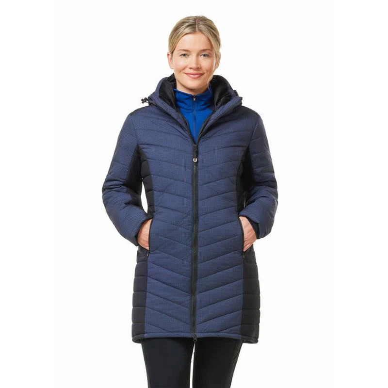 Kerrits Women's Horsey Houndstooth Insulated Parka - Ink Houndstooth/Black 4 Kerrits Women's Horsey Houndstooth Insulated Parka - Ink Houndstooth/Black - Image 2