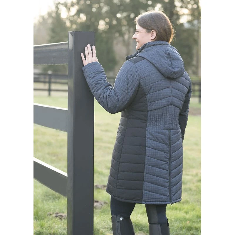 Kerrits Women's Horsey Houndstooth Insulated Parka - Ink Houndstooth/Black 7 Kerrits Women's Horsey Houndstooth Insulated Parka - Ink Houndstooth/Black - Image 5