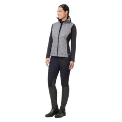 Kerrits Women's Full Motion Quilted Vest - Peppercorn Herringbone Plaid -Best Equestrian Supplies 683392 800 800