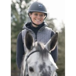 Kerrits Women's Full Motion Quilted Vest - Peppercorn Herringbone Plaid -Best Equestrian Supplies 683393 800 800