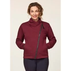 EQL Women's Wrap Front Fleece Jacket - Sangria 10 EQL Women's Wrap Front Fleece Jacket - Sangria -Best Equestrian Supplies 688301 800 800