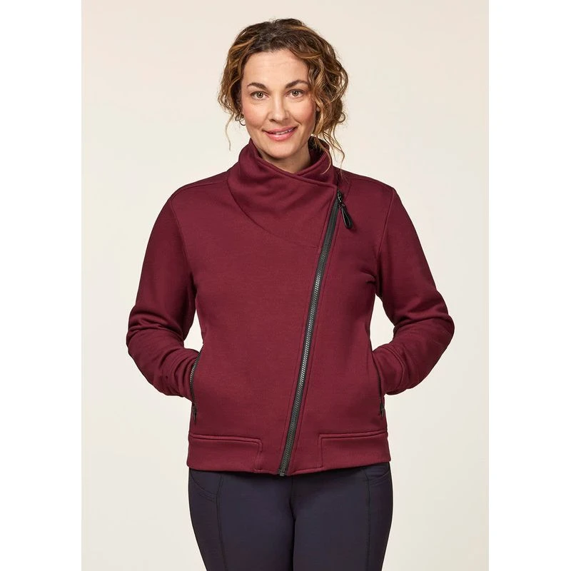 EQL Women's Wrap Front Fleece Jacket - Sangria 5 EQL Women's Wrap Front Fleece Jacket - Sangria - Image 3