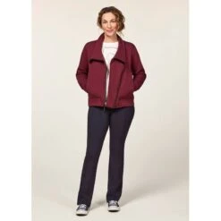 EQL Women's Wrap Front Fleece Jacket - Sangria 13 EQL Women's Wrap Front Fleece Jacket - Sangria -Best Equestrian Supplies 688304 800 800