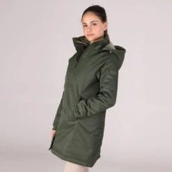 Shires Aubrion Women's Halcyon Mid Length Waterproof Coat - Green -Best Equestrian Supplies 690469 800 800