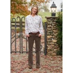 EQL Women's Soft Stretch Corduroy Bootcut Pants - Bark -Best Equestrian Supplies 693470 800 800