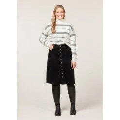 EQL Women's Railway Stripe Sweater - Soft White/Black -Best Equestrian Supplies 694417 800 800