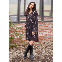 EQL Women's Gwenyth Ecovero Tunic Dress - Java Hunt Field Floral -Best Equestrian Supplies 694578 800 800