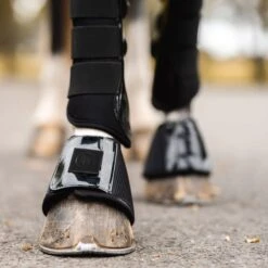 Horze Smoky Twilight Air Mesh Bell Boots - Caviar Black 7 Horze Smoky Twilight Air Mesh Bell Boots - Caviar Black -Best Equestrian Supplies 696978 800 800