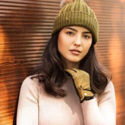 Horze Women's Joleen Knitted Pom Pom Hat - Fir Green -Best Equestrian Supplies 697192 800 800