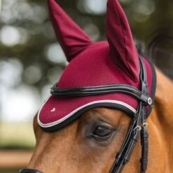 Horze Smoky Twilight Air Mesh Ear Net - Anemone Dark Pink -Best Equestrian Supplies 698770 800 800