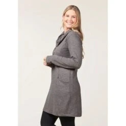 EQL Women's Textured Cowl Neck Dress - Peppercorn -Best Equestrian Supplies 700319 800 800