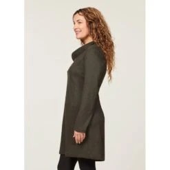 EQL Women's Textured Cowl Neck Dress - Evergreen -Best Equestrian Supplies 700543 800 800