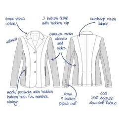 Tredstep Women's Solo Airlite Competition Coat - Navy -Best Equestrian Supplies 703774 800 800