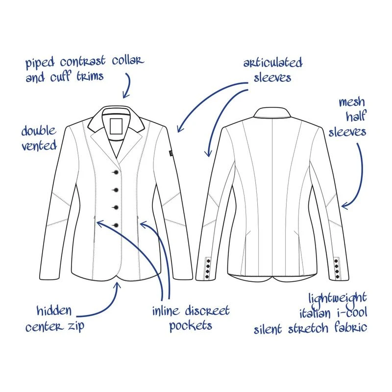 Tredstep Women's Solo Vision Competition Coat - Grey 6 Tredstep Women's Solo Vision Competition Coat - Grey - Image 4