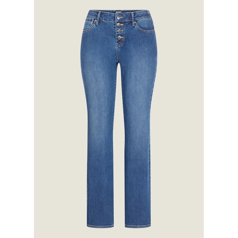 EQL Women's In Motion Button Fly Straight Leg Jeans - Light Wash 3 EQL Women's In Motion Button Fly Straight Leg Jeans - Light Wash