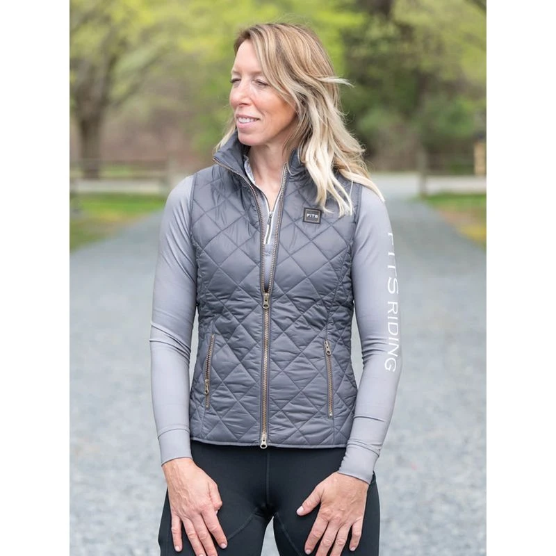 FITS Women's Ainsley Quilted Vest - Ash/Horseshoe 3 FITS Women's Ainsley Quilted Vest - Ash/Horseshoe