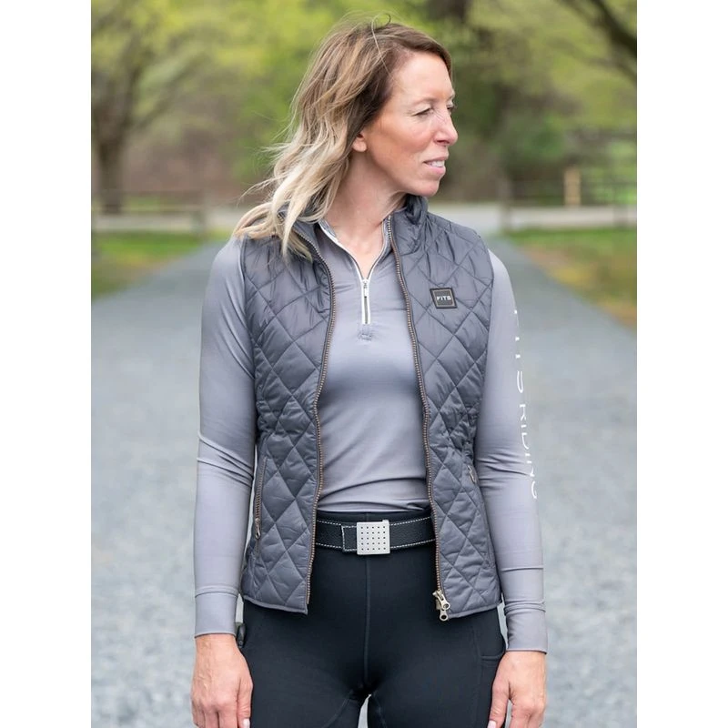 FITS Women's Ainsley Quilted Vest - Ash/Horseshoe 4 FITS Women's Ainsley Quilted Vest - Ash/Horseshoe - Image 2
