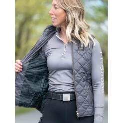 FITS Women's Ainsley Quilted Vest - Ash/Horseshoe 10 FITS Women's Ainsley Quilted Vest - Ash/Horseshoe -Best Equestrian Supplies 716409 800 800