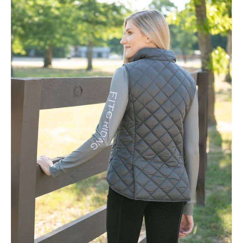 FITS Women's Ainsley Quilted Vest - Ash/Horseshoe 7 FITS Women's Ainsley Quilted Vest - Ash/Horseshoe - Image 5