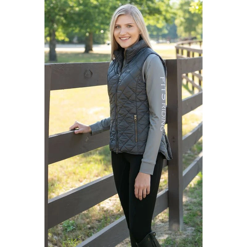 FITS Women's Ainsley Quilted Vest - Ash/Horseshoe 8 FITS Women's Ainsley Quilted Vest - Ash/Horseshoe - Image 6