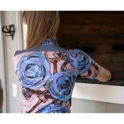 FITS Women's Kinetic Long Sleeve Shirt - Blue Roses & Tack -Best Equestrian Supplies 716582 800 800